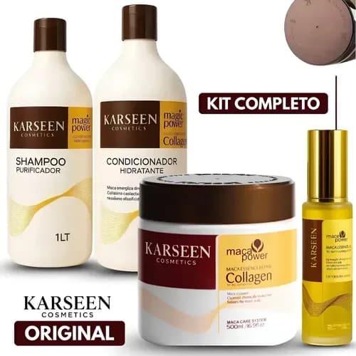 Kit Shampoo Condicionador Máscara e Óleo Argan Karseen