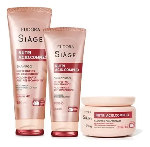 Kit Siàge Nutri Acid Complex Shampoo, Condicionador e Máscara